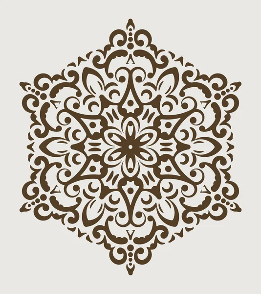 Round lace design with mandala — Stock Vector