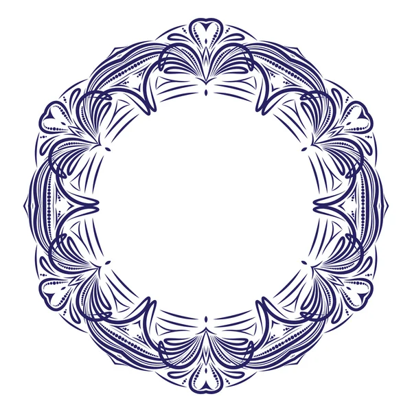 Cercle ornement de dentelle avec des cœurs — Image vectorielle