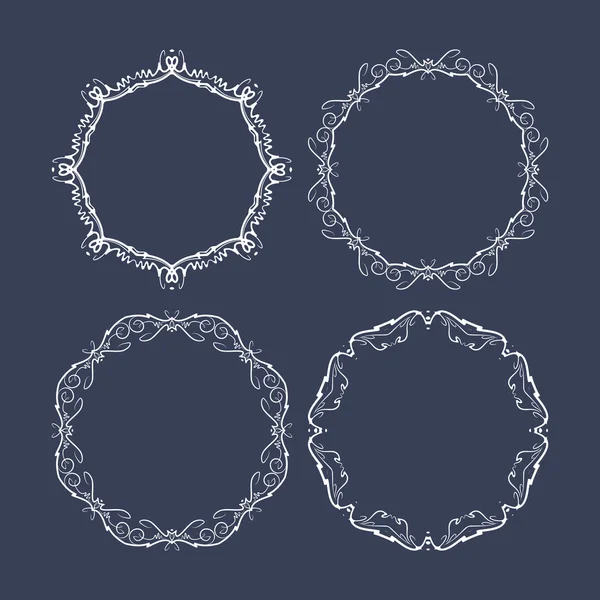 Decoratieve ronde frames — Stockvector