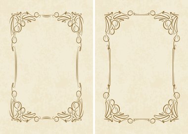 eski dokulu kağıt üzerinde Vintage çerçeveler