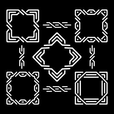 Kaligrafi dekoratif öğeleri kümesi