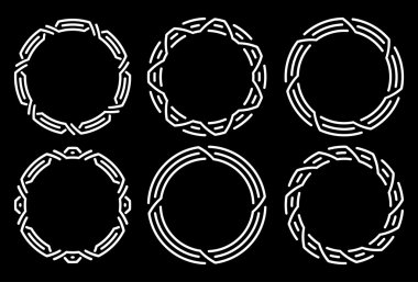 Yuvarlak beyaz çerçeve kümesi