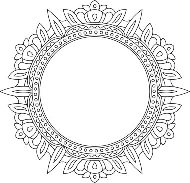 Dekoratif yuvarlak çerçeve çiçek