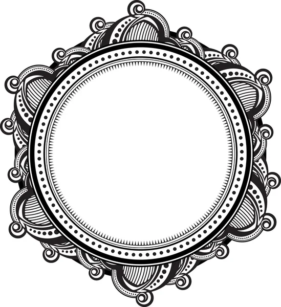 Decorative floral round frame — Stock Vector