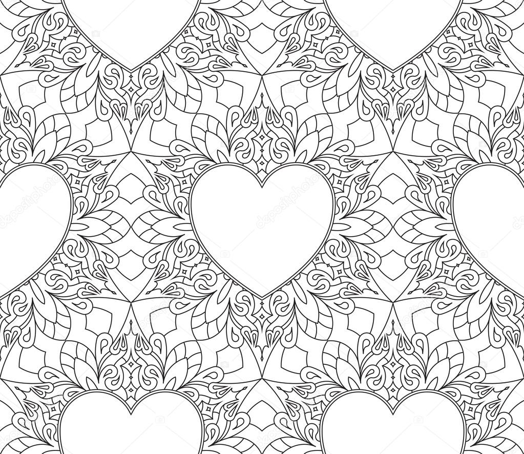 Rich decorated calligraphic seamless pattern
