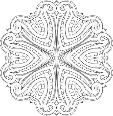 Soyut yuvarlak dantel tasarım