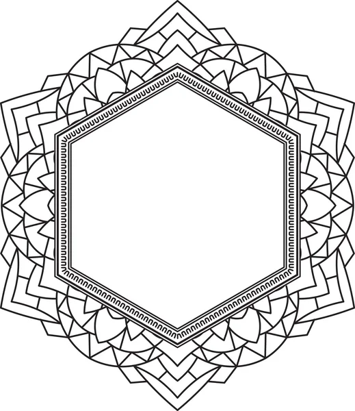 Unusual, hexagonal, lace frame — Stock Vector