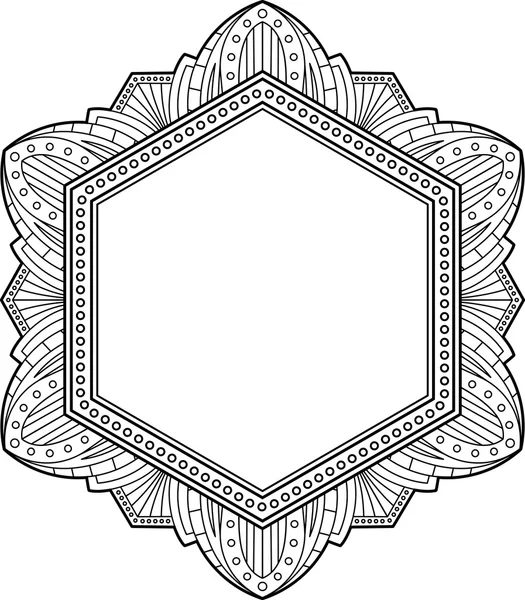 Unusual, hexagonal, lace frame — Stock Vector