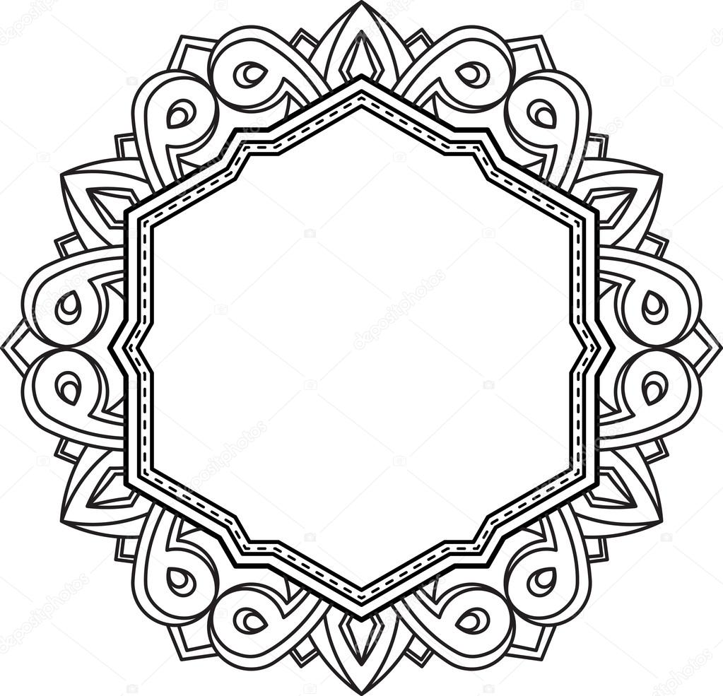 Unusual, hexagonal, lace frame