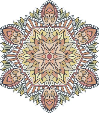 Soyut renkli yuvarlak dantel tasarım