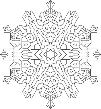 Kar tanesi mono çizgi stili ana hatları