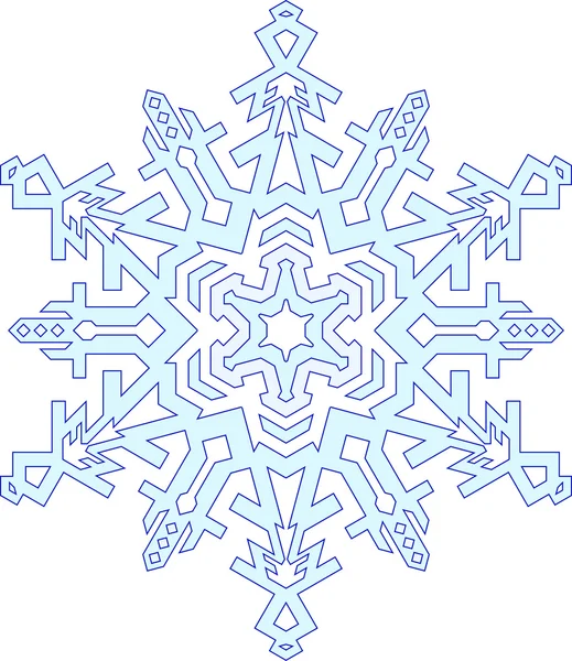 Outlines of snowflake in mono line style — Stock Vector
