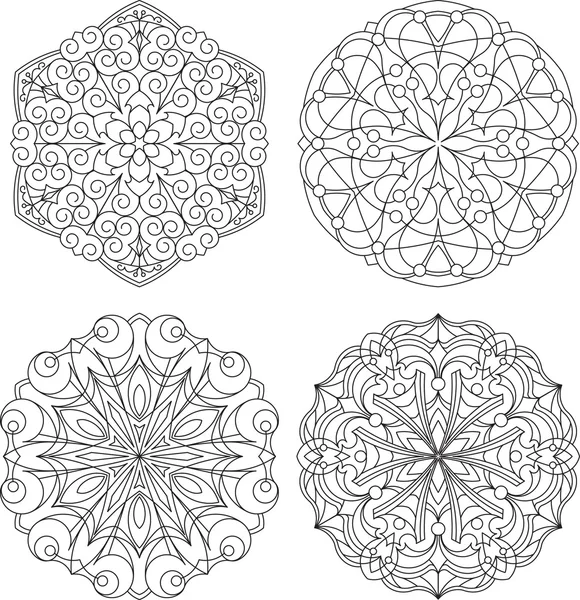 Mandala runda spetsar design — Stock vektor