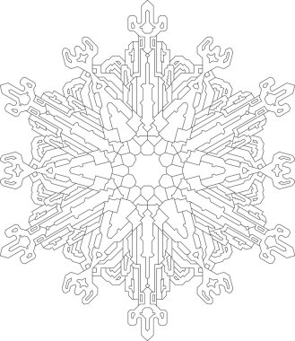 kar tanesi mono çizgi stili