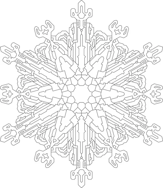 Snowflake in mono line style — Stock Vector