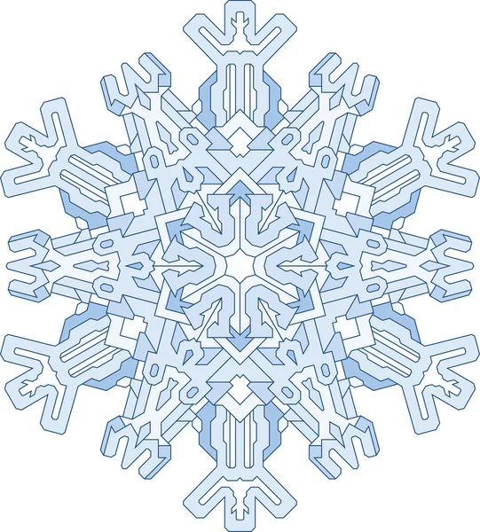 Copo de nieve en estilo mono línea — Vector de stock