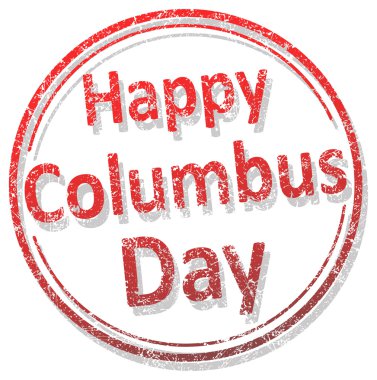 damga resim yazısı mutlu Kolomb Günü ile