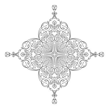 Dantel tasarım mono çizgi stili