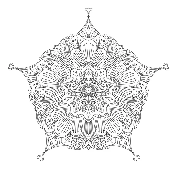 Lace design in mono line style — Stock Vector