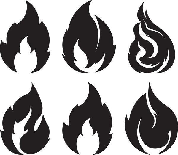 Set of nine black fires