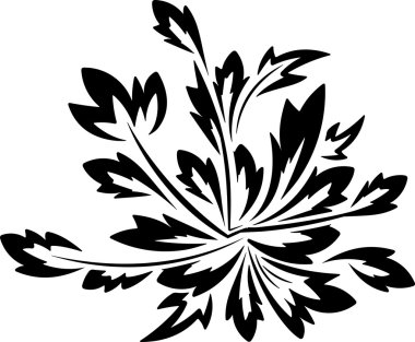 Çiçek desenli dekor yaprakları ile.