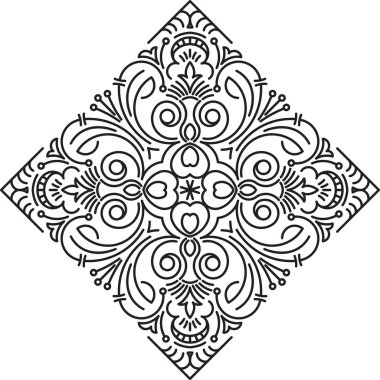 Soyut siyah rhombus dantel tasarım