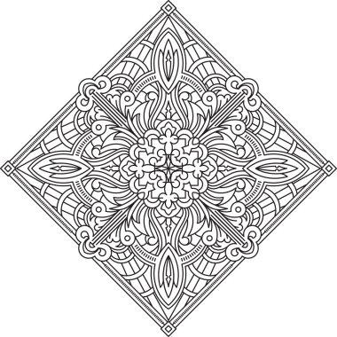 Soyut siyah rhombus dantel tasarım