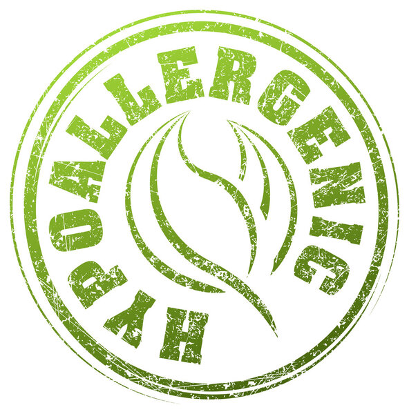 green stamp with caption hypoallergenic