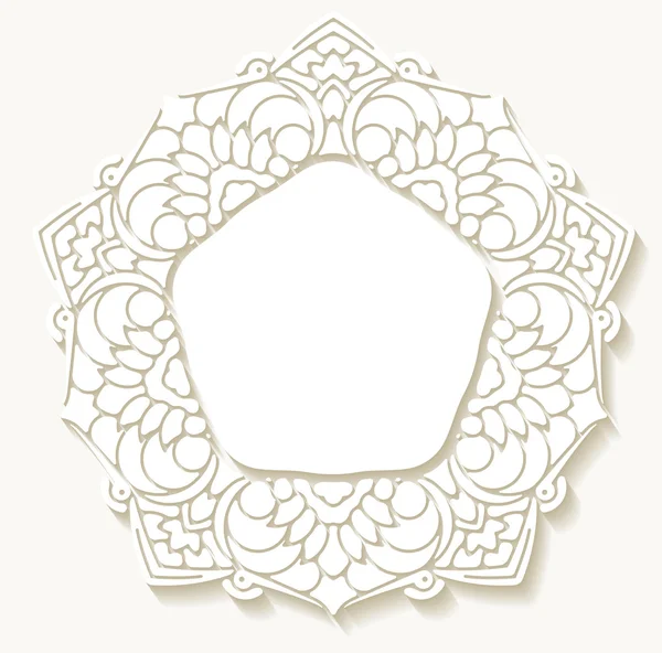 Circle paper lace ornament — Stock Vector