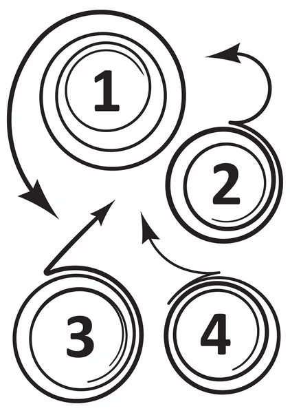 Flechas curvas iconos para números — Archivo Imágenes Vectoriales