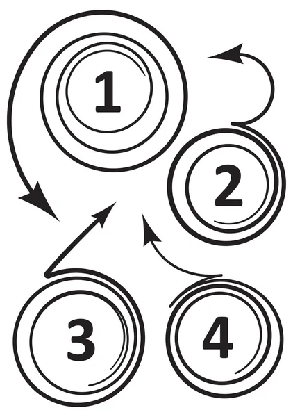 Flechas curvas iconos para números Gráficos Vectoriales