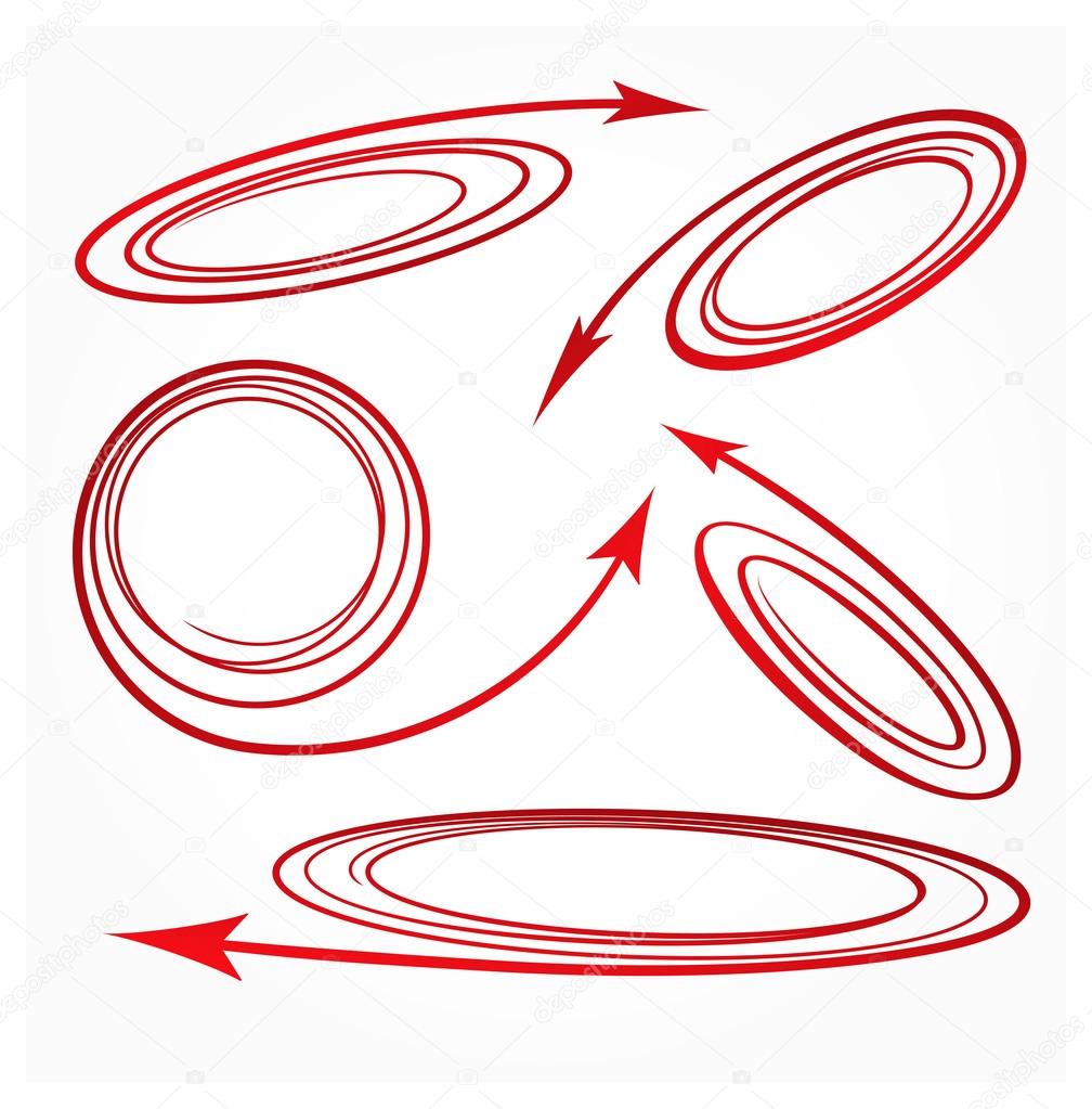 red curved arrows icons