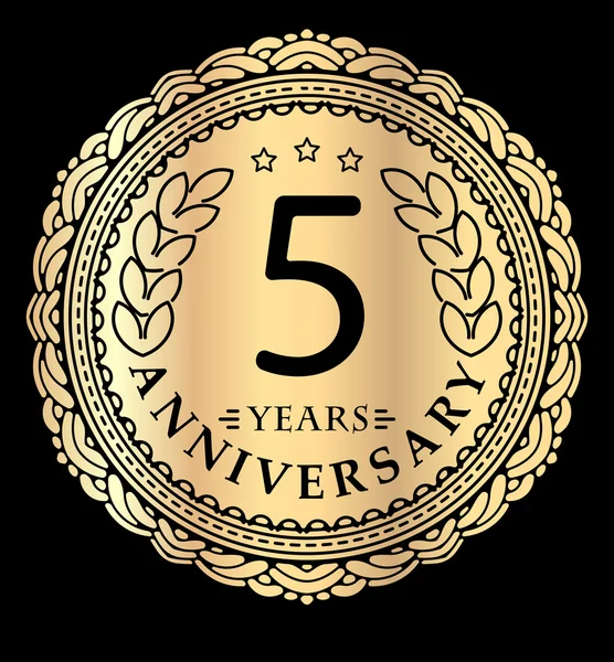 Vintage emblema redondo aniversario — Vector de stock