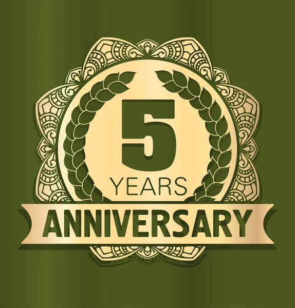 Vintage emblema redondo aniversario — Vector de stock