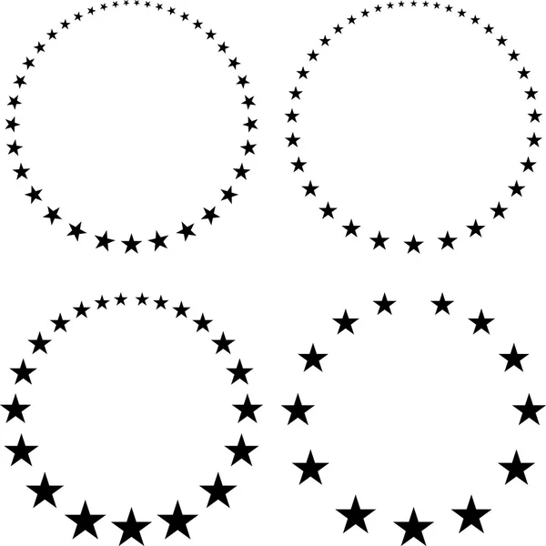 Cadres ronds de petites étoiles — Image vectorielle