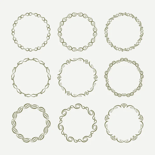 Cadres ronds vintage — Image vectorielle