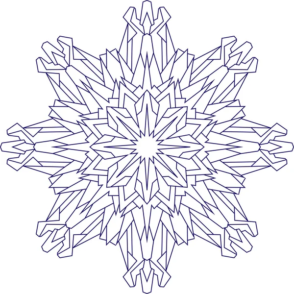 Снежинка в голубых тонах для окраски — стоковый вектор