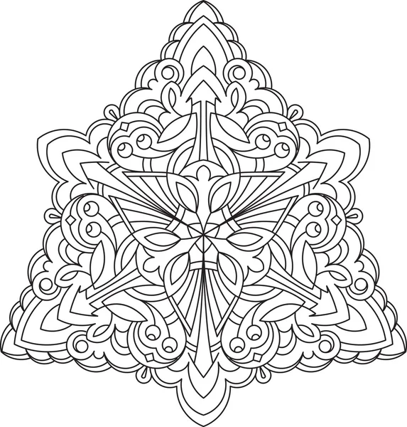 Mandala rond floral en dentelle ronde — Image vectorielle