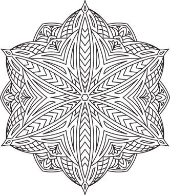 Mono çizgi stili - mandala