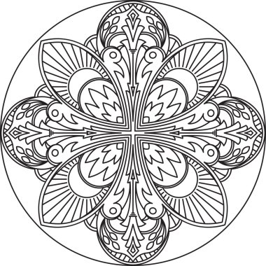 Soyut siyah yuvarlak mandala