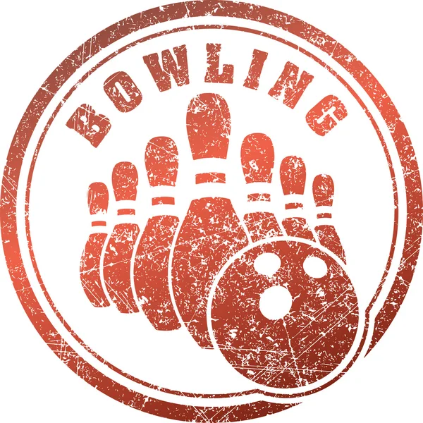Timbre abstrait en caoutchouc bowling — Image vectorielle
