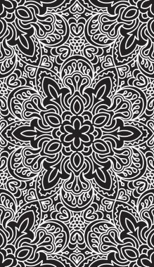 Soyut kabile siyah-beyaz desen