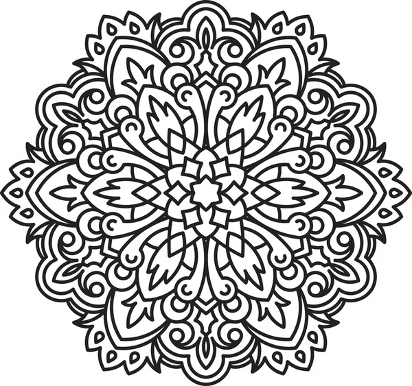 Black round lace design — 图库矢量图片