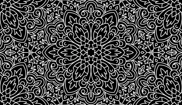 Patrón Tribal Abstracto Blanco y Negro — Vector de stock