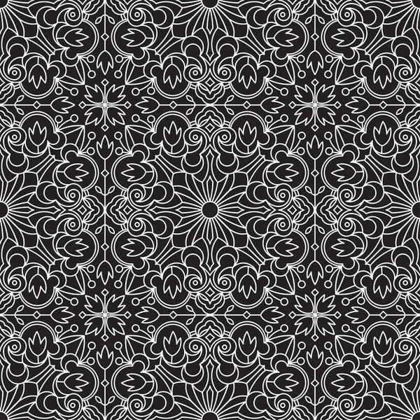 Abstract Tribal Black-White Pattern — Stock Vector