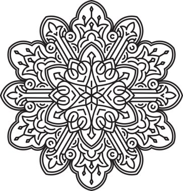 Yuvarlak dantel tasarım - soyut mandala