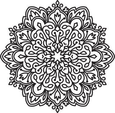 Yuvarlak dantel tasarım - soyut mandala