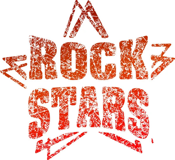 Grunge sello de goma estrellas de rock — Vector de stock