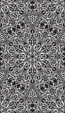 Dikişsiz soyut kabile siyah-beyaz desen.