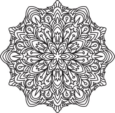 Asimetrik dekoratif unsur - dantel mandala